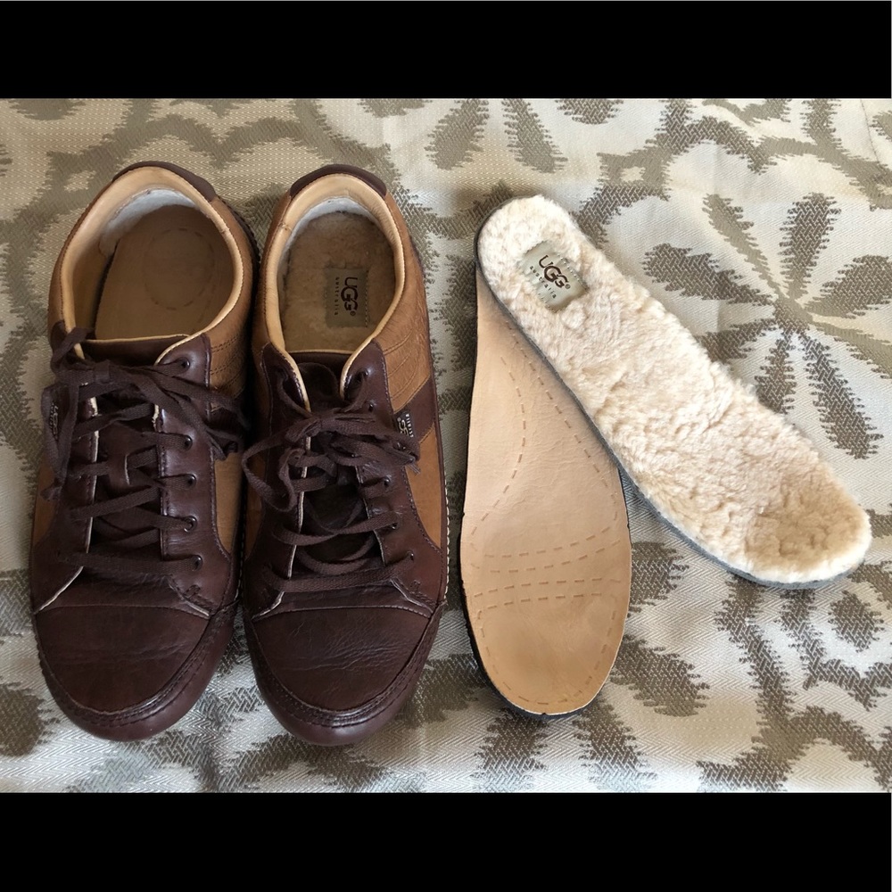 πUGGβS MENβS LEATHER FUR LINED SNEAKERS π Sz 12 - Picture 8 of 16